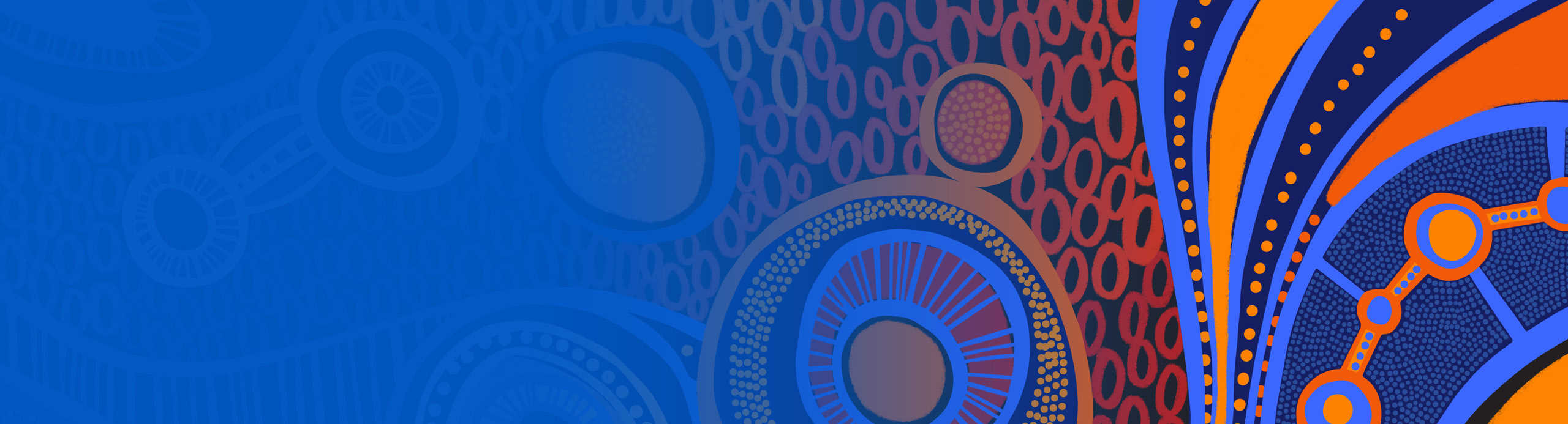 A painting of Aboriginal patterns