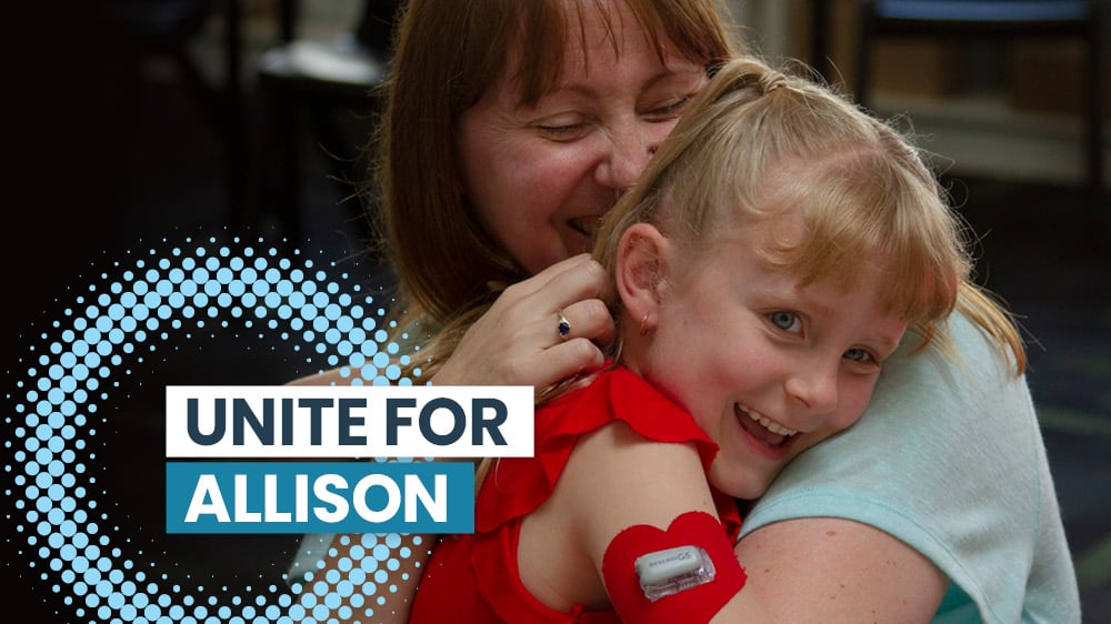 Unite for Alison. Alison and her mother in an embrace