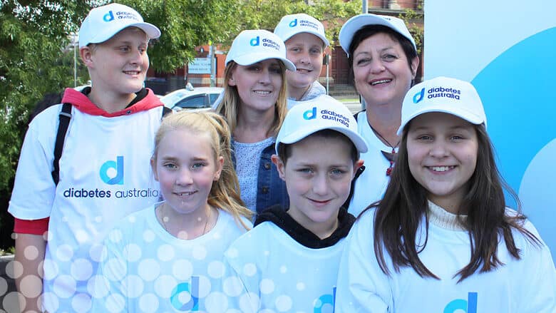 Adults and children at a Diabetes Australia event