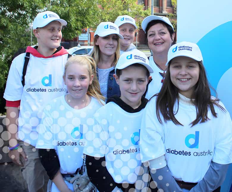 Adults and children at a Diabetes Australia event 