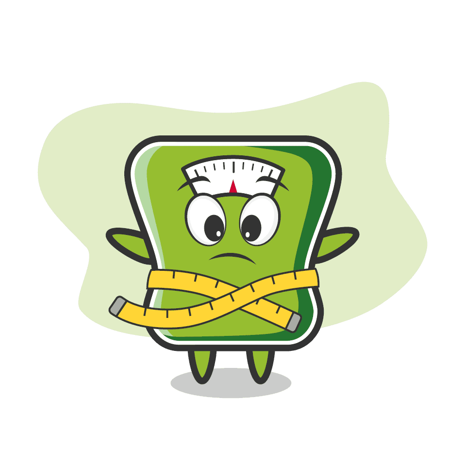 Illustration of scales and a tape measure