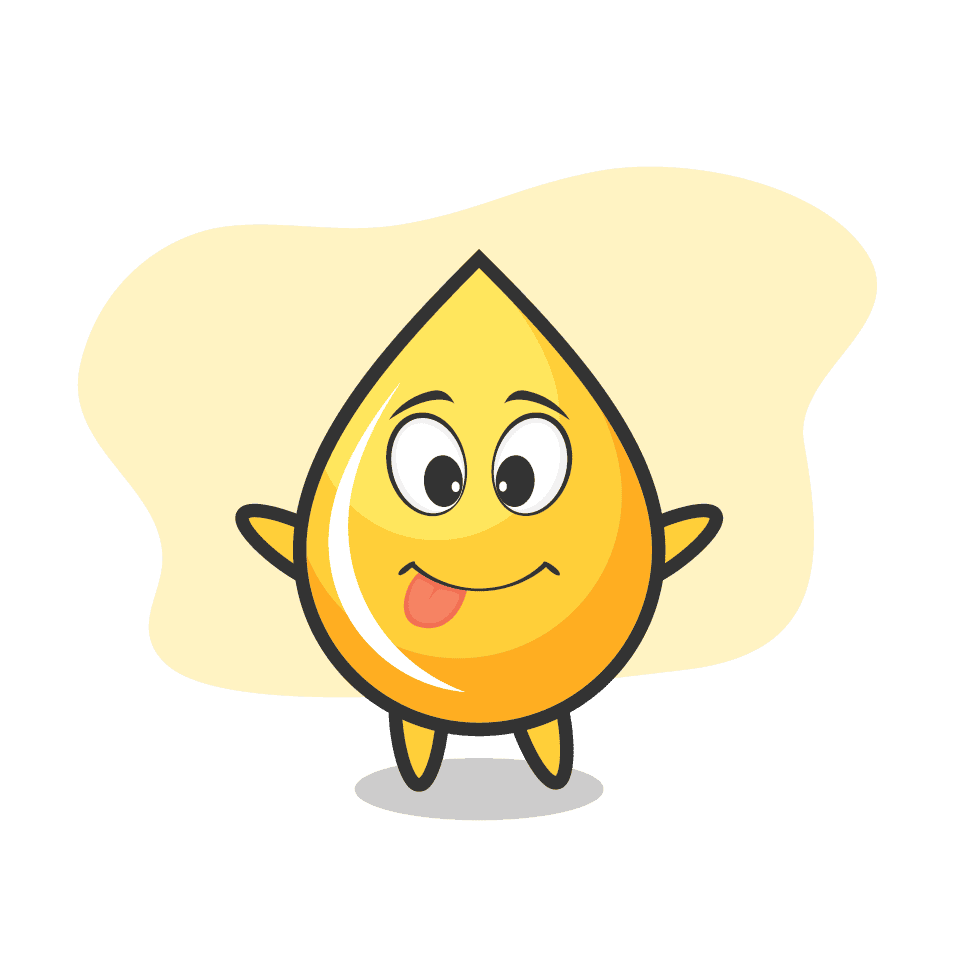 Illustration of a yellow liquid droplet