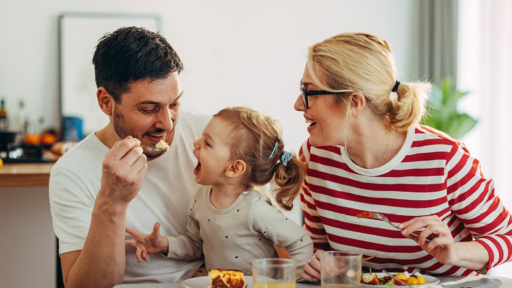 Family enjoying a meal together