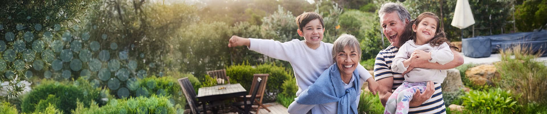 Smiling family spending time outdoors