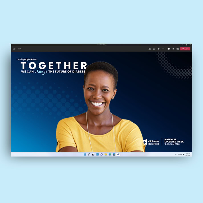 Example of an online meeting background in use