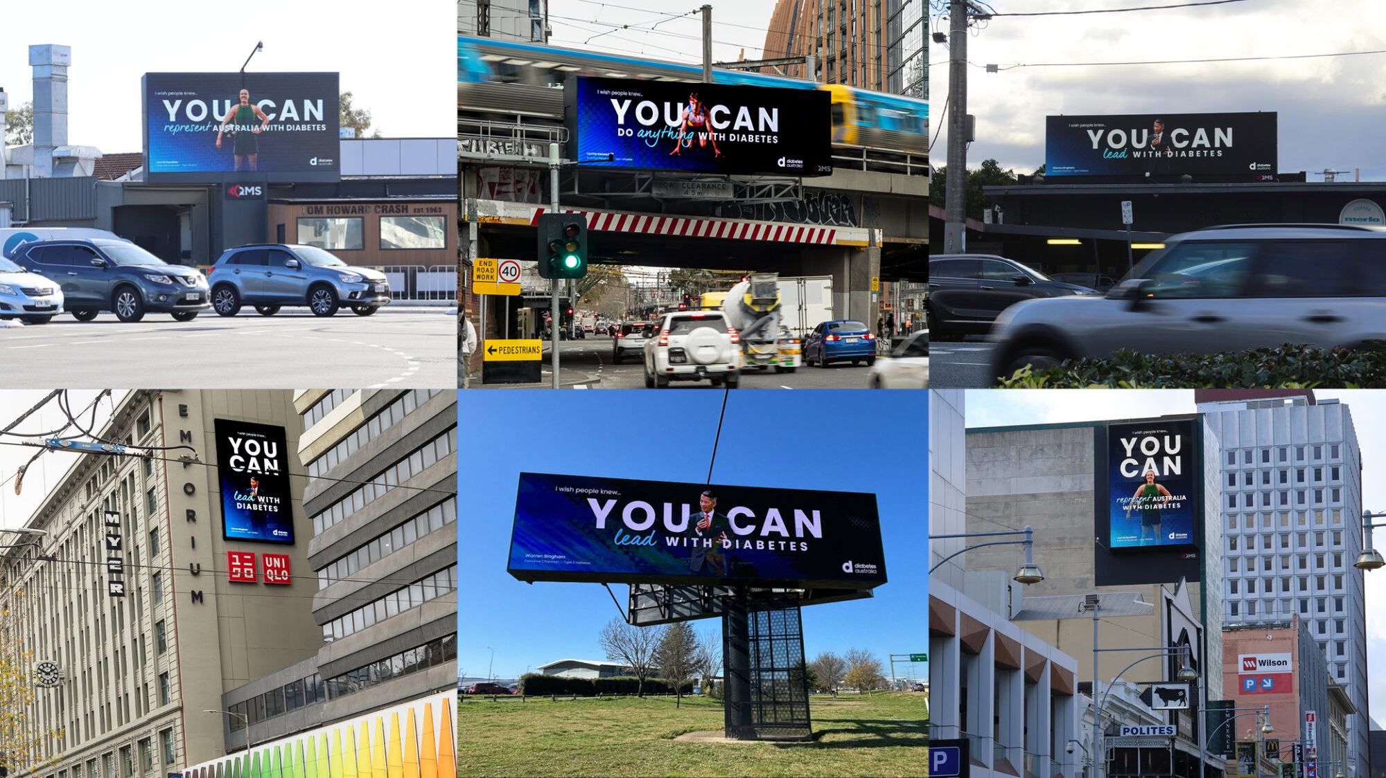 Examples of National Diabetes Week outdoor signage awareness