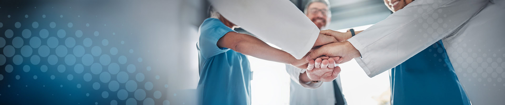 Healthcare professionals in team building meeting