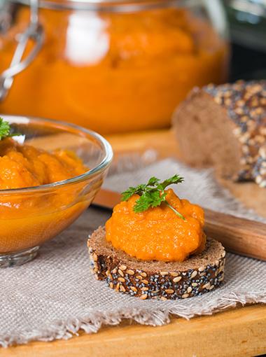 Sweet Potato Dip with sourdough toasts