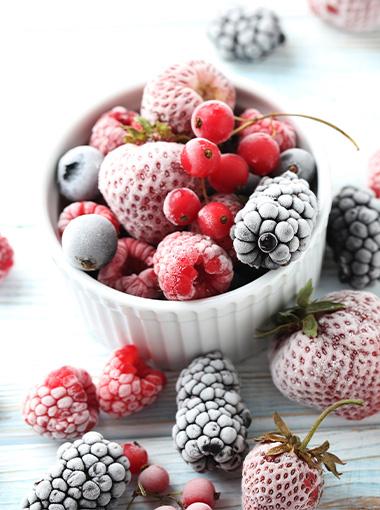 Frozen Fruit berries in a bowl