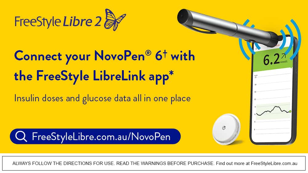Freestyle Libre advert showing a NovoPen