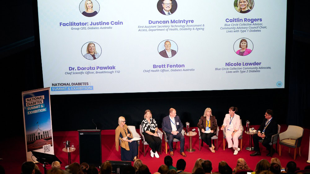Diabetes Australia Blue Circle Collective speaking on stage