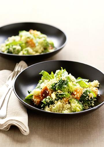 Sweet potato couscous with broccoli