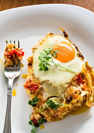 Bubble n'squeak breakfast meal