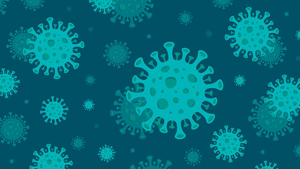 Microscopic artist view of the COVID-19 virus
