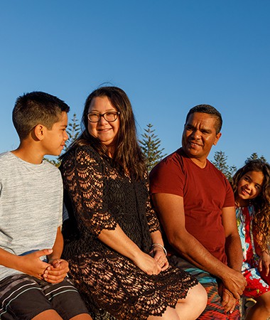 Australian family sitting together