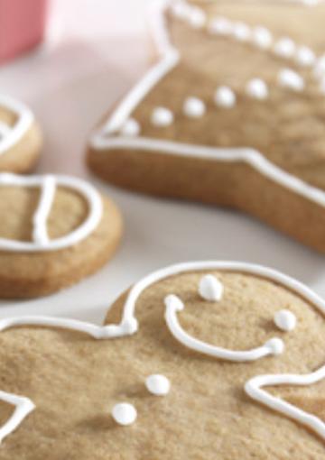 gingerbread men on a white tray