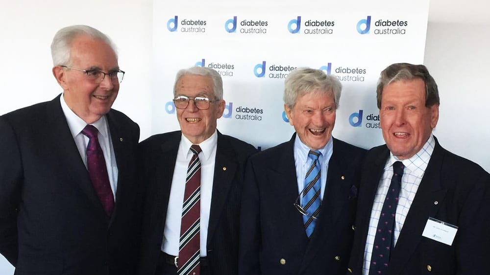 Professor John Turtle AO pictured on the far left with Dr Alan Stocks AM, Dr Neill Decker OAM and John Townend AM