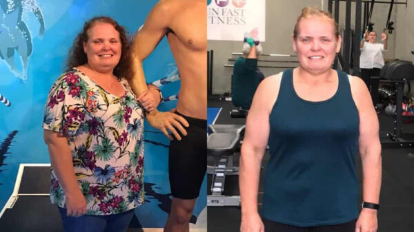 Leah before and after starting the program