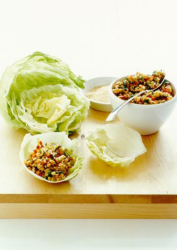 lettuce cups with vegan filling