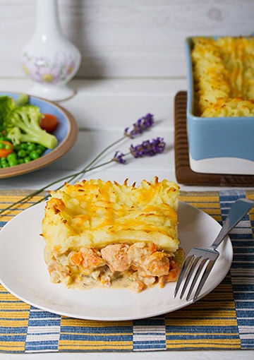 Fish pie set on plate