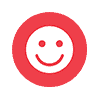 red happy face