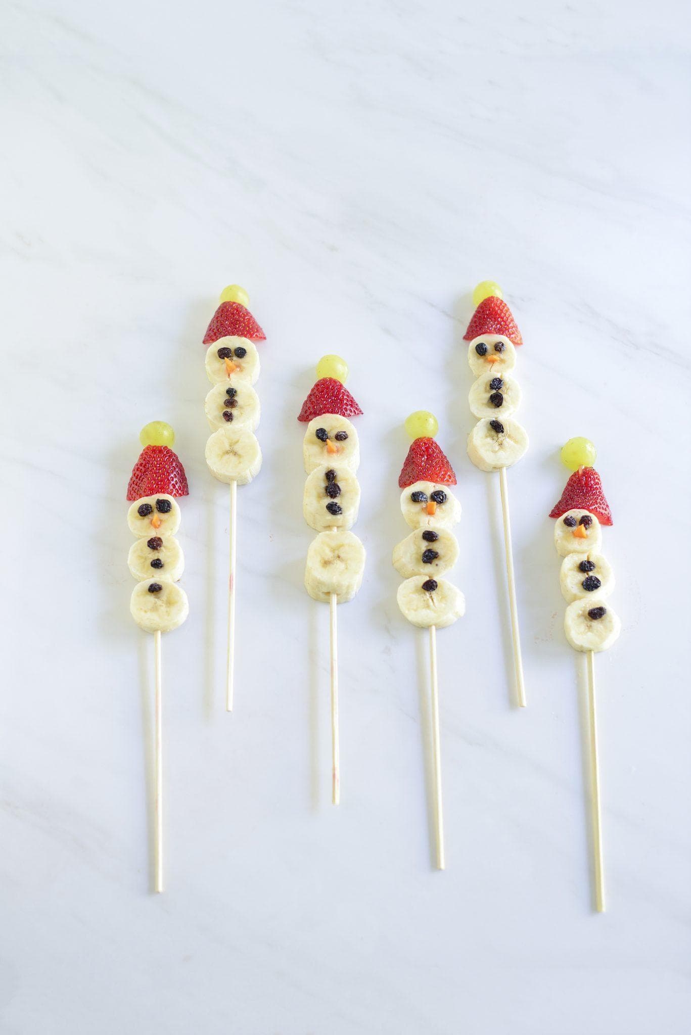banana snowmen on sticks