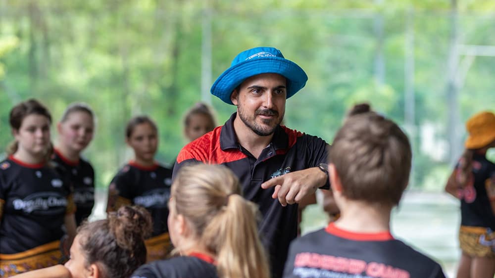 Trent at the Deadly Choices youth leadership camp - Physical Activity & Health Workshop