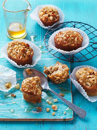 Pear and Hazelnut Cakes with maple syrup