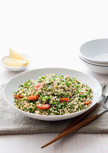 tabouleh with quinoa tomatoes and herbs