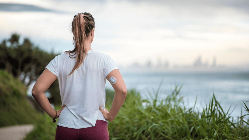 Woman with diabetes running in Australia