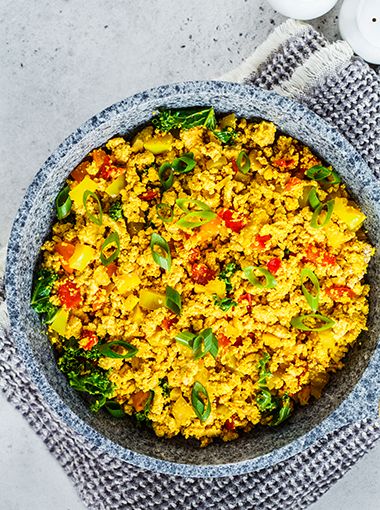 Asian tofu scramble on plate