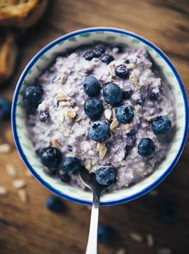 Healthy Breakfast, Blueberry Overnight Oatmeal