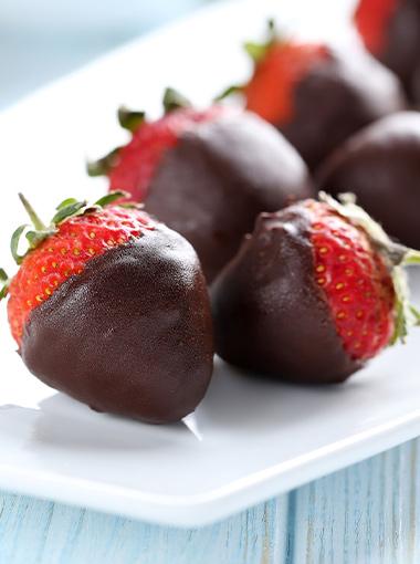 Chocolate Dipped Strawberries on a plate