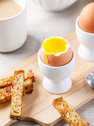 Egg and toast soldiers, ready to be eaten