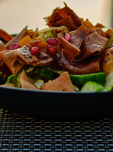 Fattoush salad in a bowl