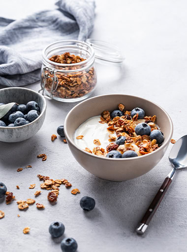 Granola in bowl on the table
