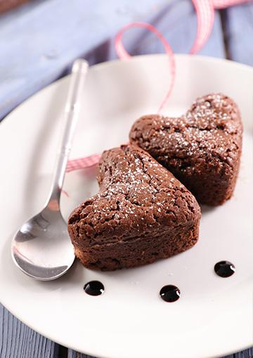 Chocolate cupcakes heart shaped