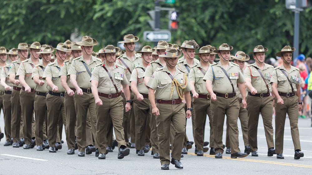 veterans marching in a parade