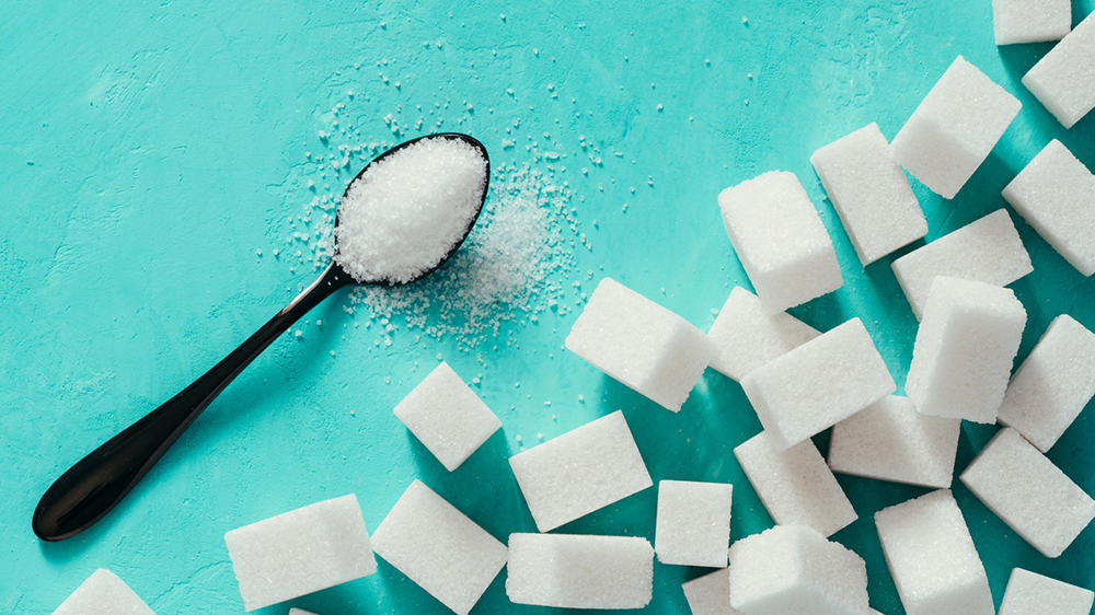 white sugar cubes