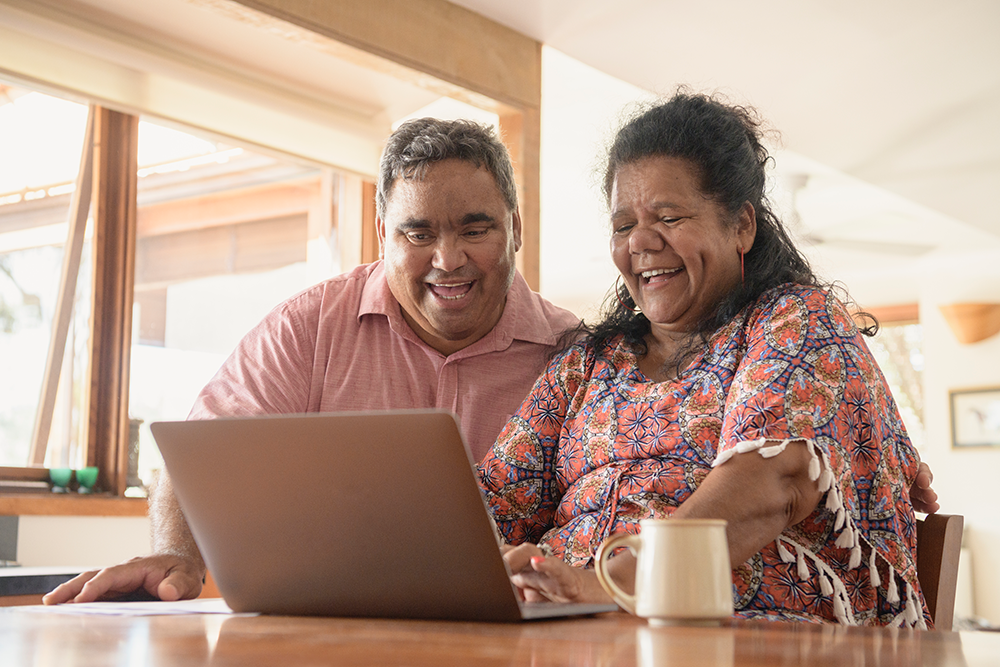 Aboriginal couple telehealth appointment