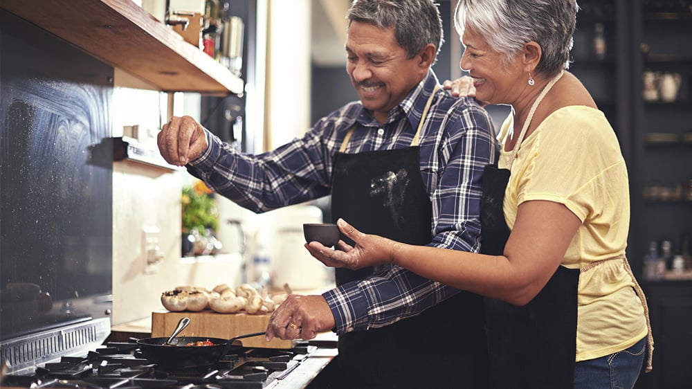 healthy home cooked meals couple cooking together