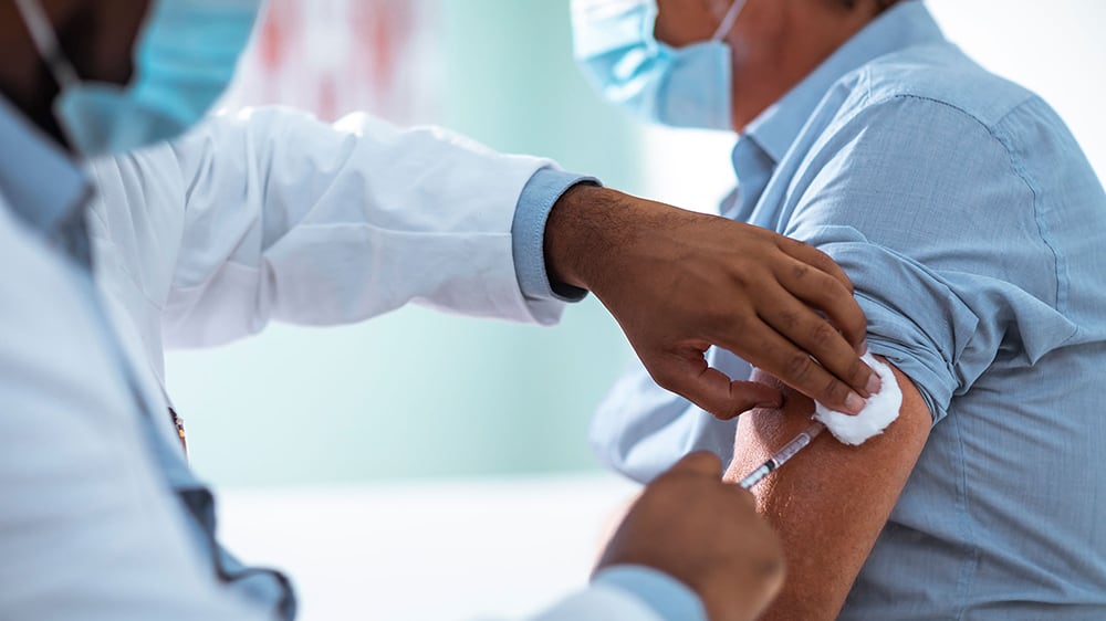 Person getting their flu shot