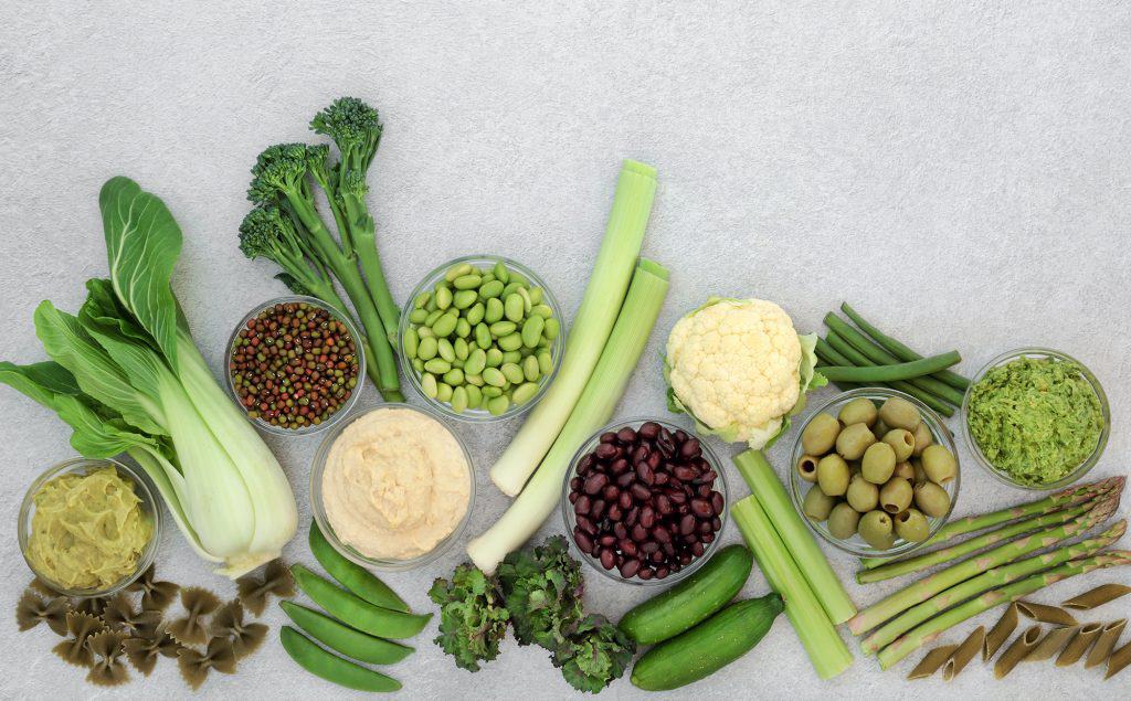 low GI foods including leek, pulses and cauliflower