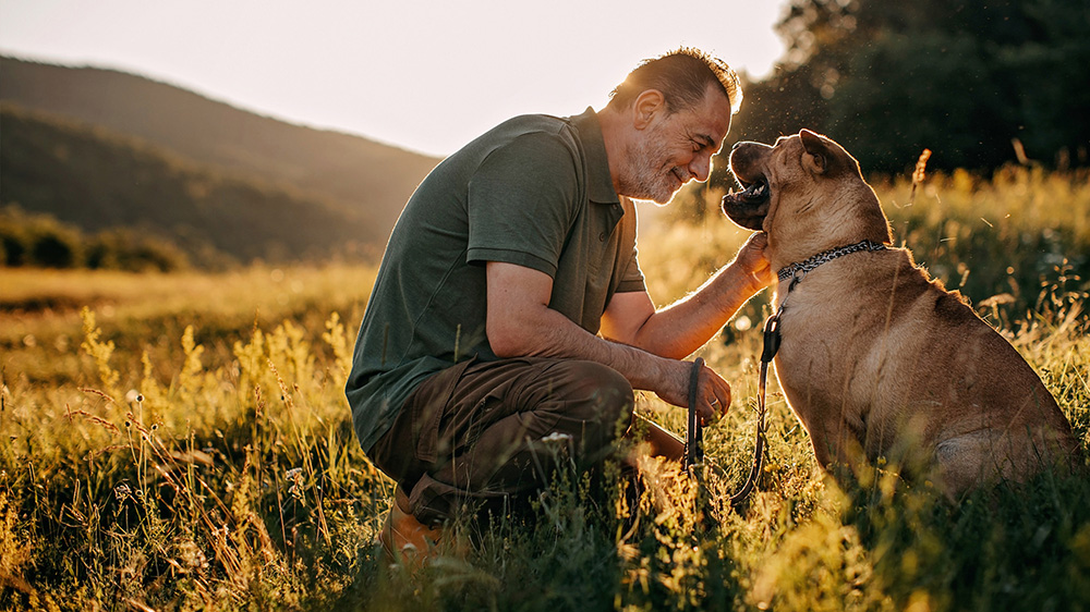 man and dog