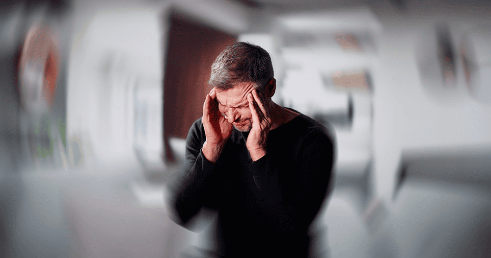 man looking dizzy