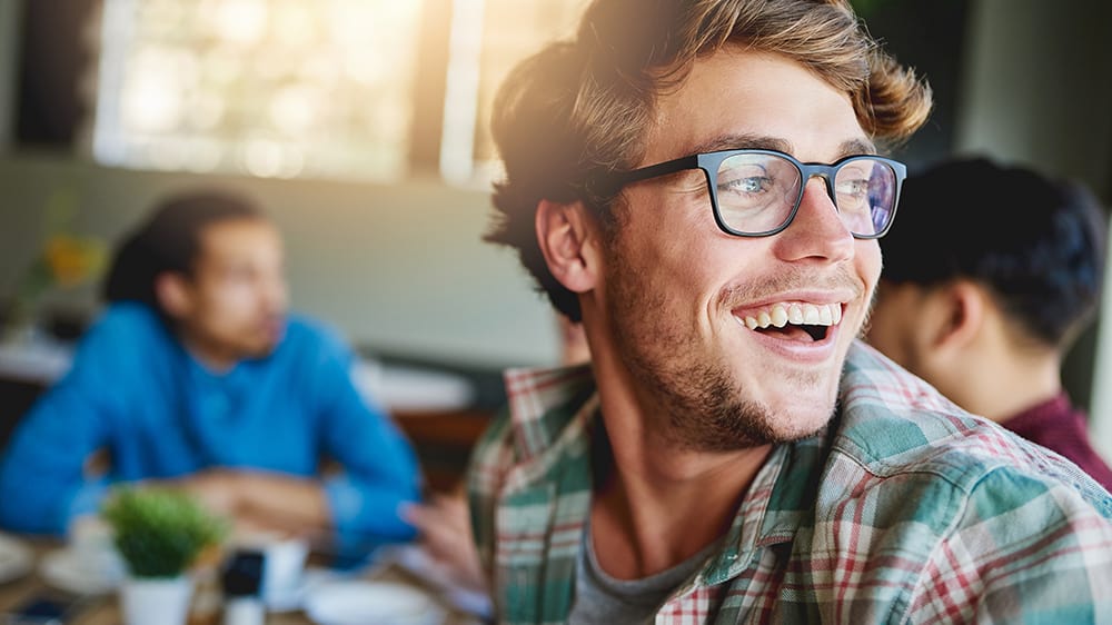 Man wearing eye glasses