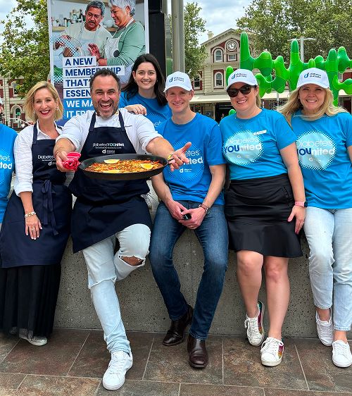 Miguel Maestre and Diabetes Australia staff at promo event