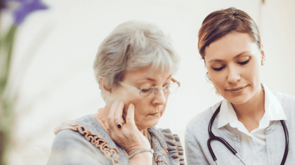 prevention woman speaking with health professional