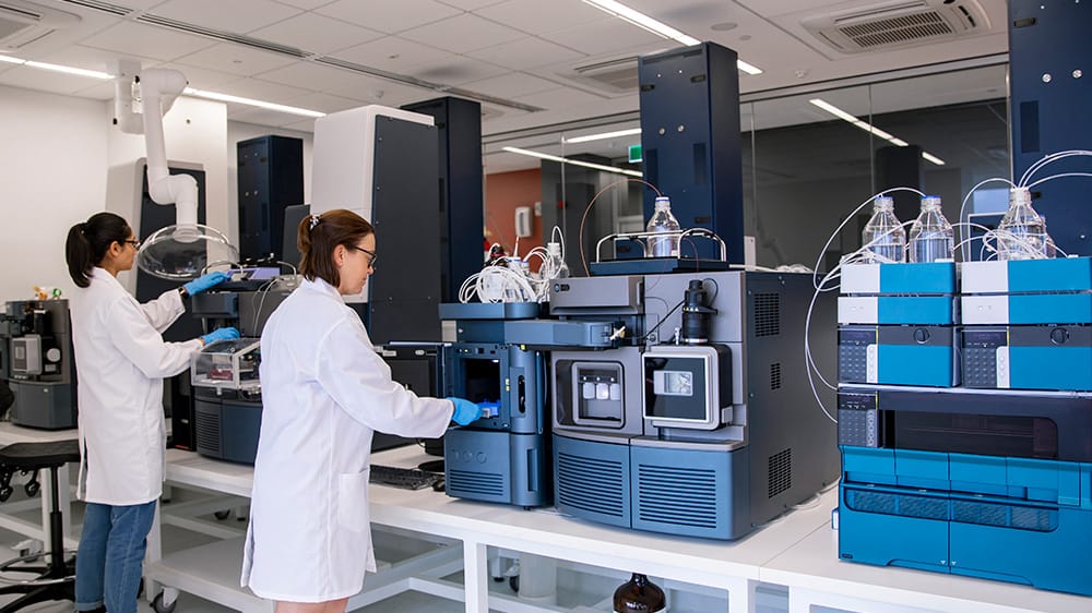 Researchers in a lab