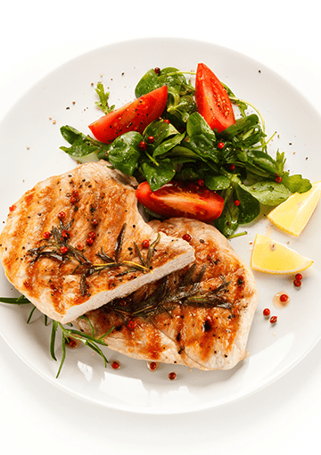 Spicy pork chop with salad